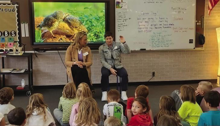 Pueblo Mayor Heather Graham spoke to the children about what it is like to run a city and asked about what they would like to do. Photo by Shirley Pigg