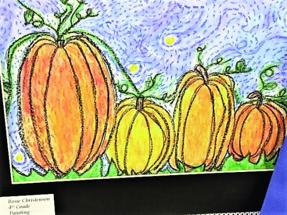 A prize-winning painting by Rosie Christianson, 4th Grade, at the March 8, 2023 Rye High School Art Show and Concert Photo by Shirley Pigg