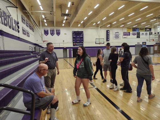 RHS Principal Matt DeJong introduces himself to the community at a Monday evening event held at the the RHS gymnasium. Photo by Shirley Pigg