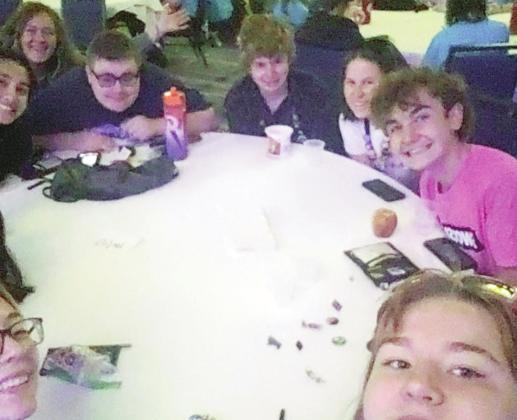 Part of the Colorado contingent of youth leaders share a meal. Courtesy Photo