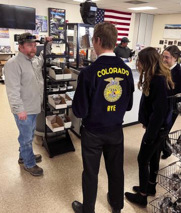 FFA members visited over 25 businesses seeking donations and sponsorships for this year’s popular Rocky Mountain Oyster Fry and Member Labor Auction. Courtesy Photo