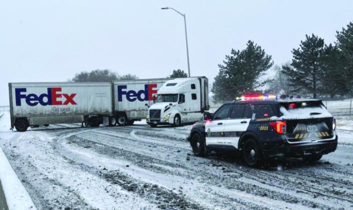 I-25 was closed in Pueblo due to a jacknifed semi on January 7. Courtesy Photo