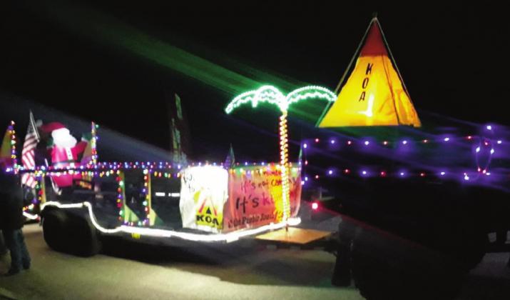 Greenhorn Valley Chamber Parade of lights judge, John Schaiberger, awarded KOA with first place for the 2021 event. The Service Center said they will be gunning for it next year. Courtesy Photo
