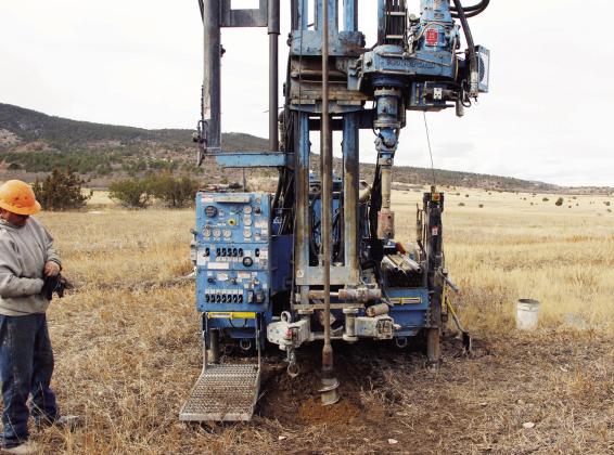 Mobile Drill Rig takes core samples at Lake Beckwith. Photo by Terry Kraus