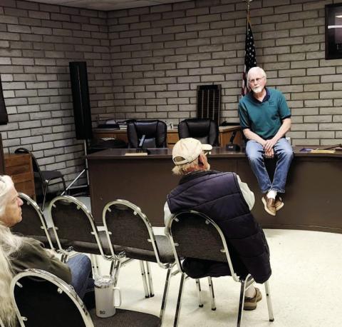 Despite only a few residents coming to take advantage of the open house with the CCMD board members, Neil Elliot and Jim Eccher spent over an hour and a half discussing issues and answering questions Photo by Shirley Pigg