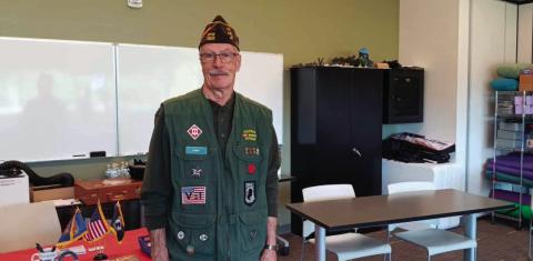 LTC Fred A. Ettleman VFW Post Commander Jerry Collins was on hand Saturday to help veterans find the services available to them. Photo by Shirley Pigg