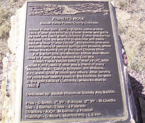 The Fisher’s Hole monument provided by the Beulah Historical Society. Courtesy Photo