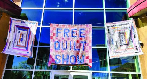 What better way to advertise a quilt show than with a quilt banner. Photo by Shirley Pigg
