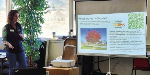 Amanda Weidner, a Horticulture Specialist from the Pueblo County CSU Extension Office, shared some suggestions for fire-resistant plants Photo by Shirley Pigg