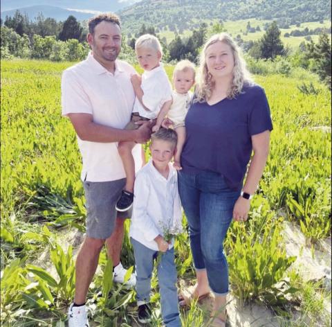 Ian Martinez-McGraw. holding Jeter, Maddux is standing and the baby is Griffey. Far right is Ian’s wife, Aubry. Courtesy Photo