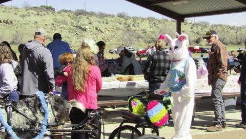 The Sangre de Cristo VFC Easter Egg Hunt brings over 100 children to the Greenhorn Meadows Park. Photo by Shirley Pigg