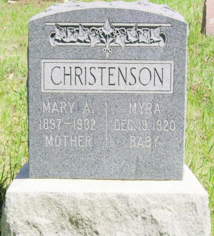Mary Ann Savage married Nels Barnard Christenson in December 1919. Their daughter Myra, was born and died in 1920. Courtesy Photo