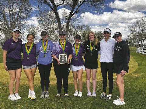Rye High School Girls Golf Team - L-R - Lauren Miller, Gloriana Ruiz, Kelsy Stribling, Emma Garcia, Kenzie Nielson, Olivia Donlon, Hannah Davis, Adiena Jarbo Courtesy Photo