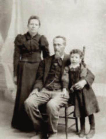 Clara, David, and Grace Bradshaw. Clara Cowden Keeler Horning married David Bradshaw who was cosiderably older than herself. Courtesy Photo