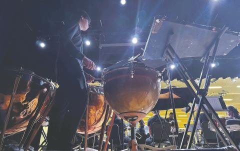 Rye High School Band student Logan Tillery at the Timpani Courtesy Photo