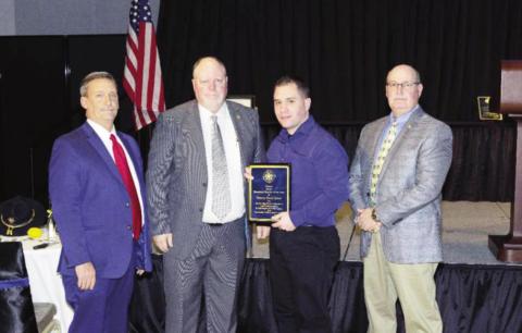 Deputy David Spicer (2nd from R), his superisors and Pueblo County Sheriff Taylor as Spicer receives the 2021 Detention Deputy of the Year award. Courtesy Photo