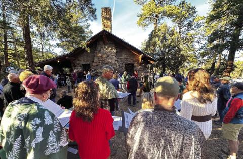 Quite a crowd gathered for the 73rd Yule Log Hunt in Beulah Courtesy Photo