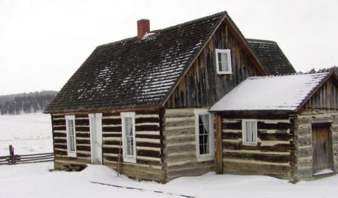The home Adeline Hornbek built for herself and four children in Florissant, Colorado.