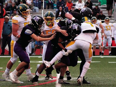 The Rye High School had nearly 500 yards of total offense in their 28-3 victory over Manitou Springs. Photo courtesy of Karen Rochester