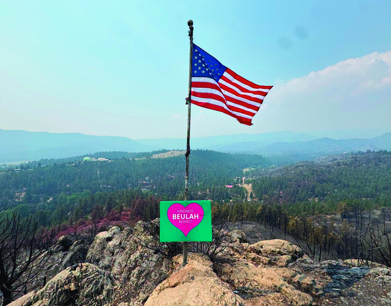 A welcome-home sign for Beulah residents as they begin to return to their community. Courtesy Photo