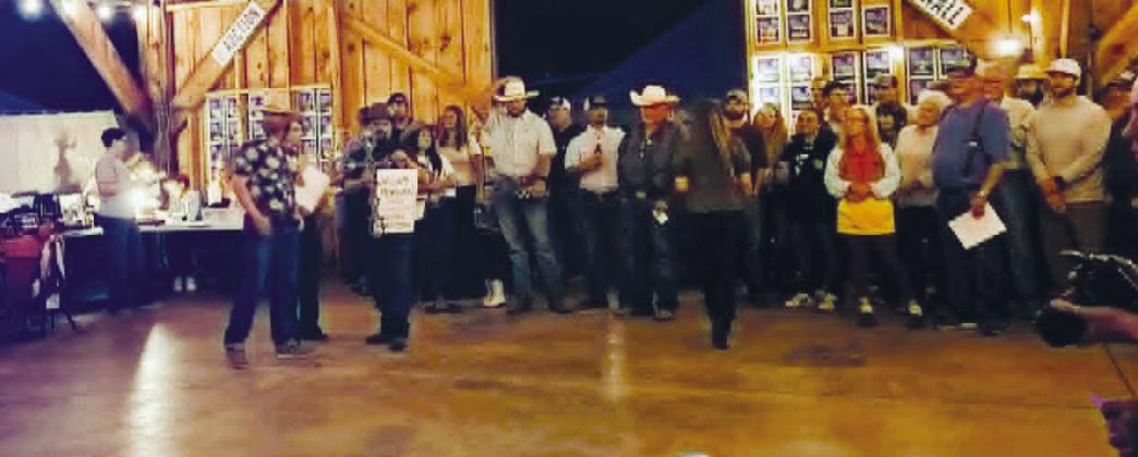 Cody Scheid was the auctioneer for the live auction at the Brush Canyon Bash. Photo by Shirley Pigg