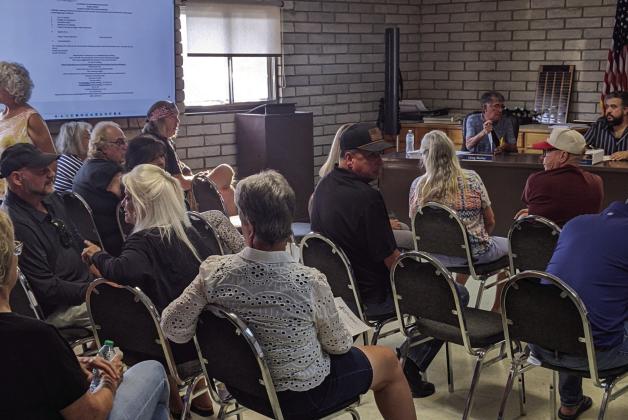 Nearly 60 people attended the Colorado City Metro district special meeting last Tuesday to voice concerns, questions, and thoughts about stage 4 water restrictions. Photo by Terry Kraus