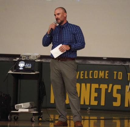 Dr. John Spencer shared his perspective on AI and its implications with D70 educators. Photo by Shirley Pigg