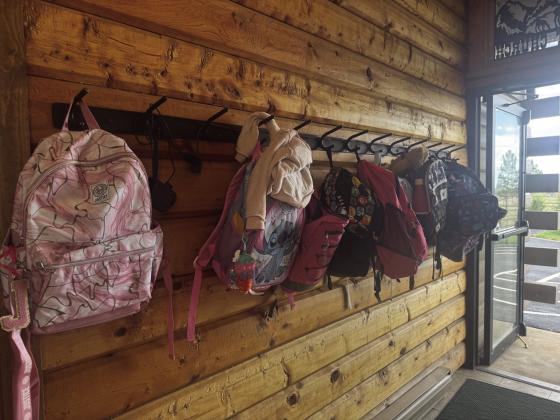 The Greenhorn Valley Baptist Church coat racks are filled with backpacks from children taking advantage of their after school enrichment programs Courtesy Photo