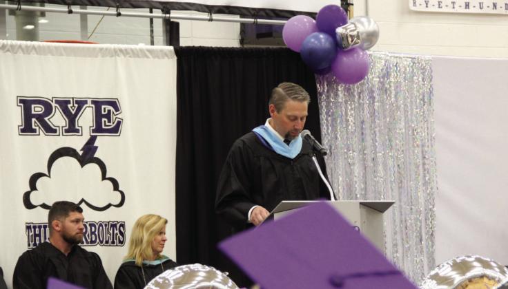 Rye High School Principal Matt DeJong at the Class of 2026 Commencement Ceremony. Photo by Terry Kraus