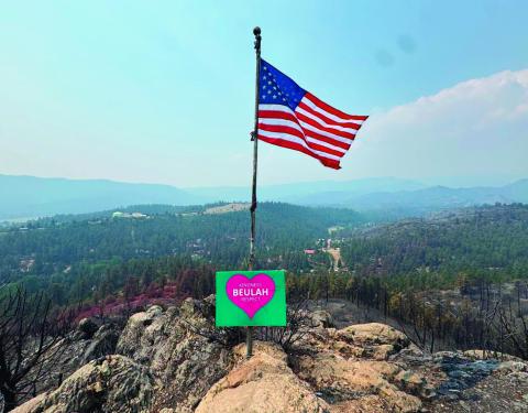 A welcome-home sign for Beulah residents as they begin to return to their community. Courtesy Photo