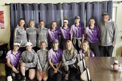 Members of the RHS Girls Golf Team prepare for post-season play after winning the Silver Medal at their own invitational tournament. Courtesy Photo