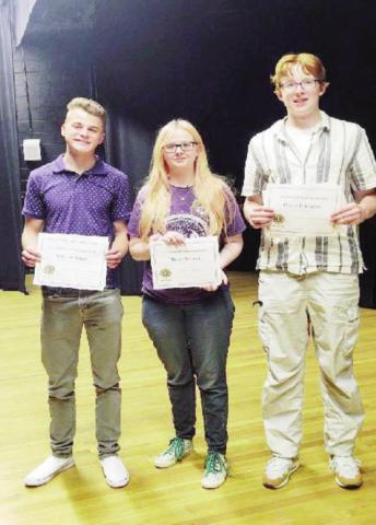 RHS Lions Club Scholarship recipients (L to R) are Will Fikan, Haven Nelson and Micah DiMatteo. Courtesy Photo