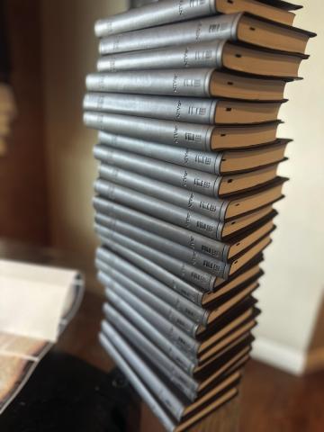 Some of the 250 Bibles given to Senior High School graduates who attended the D70 Baccalaureate. Courtesy Photo