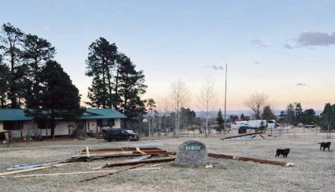 In the eerie aftermath of a tornado last Wednesday, a barn roof was found to be lifted off it’s structure on Singer Lane and deposited over a quarter of a mile away on Park Road. Photo Courtesy of Bryan Boyer
