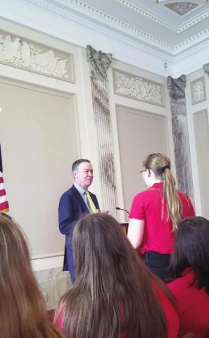 Senator John Hickenlooper answers questions for youth tour. Courtesy Photo