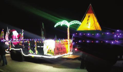 Greenhorn Valley Chamber Parade of lights judge, John Schaiberger, awarded KOA with first place for the 2021 event. The Service Center said they will be gunning for it next year. Courtesy Photo