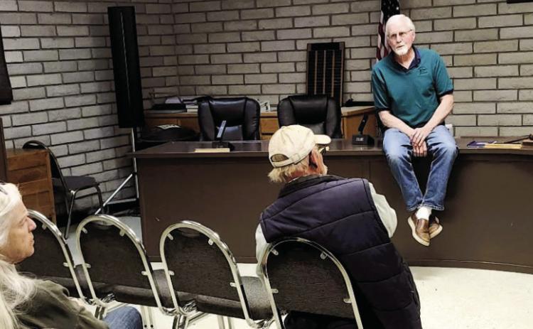 Despite only a few residents coming to take advantage of the open house with the CCMD board members, Neil Elliot and Jim Eccher spent over an hour and a half discussing issues and answering questions Photo by Shirley Pigg