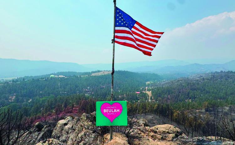 A welcome-home sign for Beulah residents as they begin to return to their community. Courtesy Photo