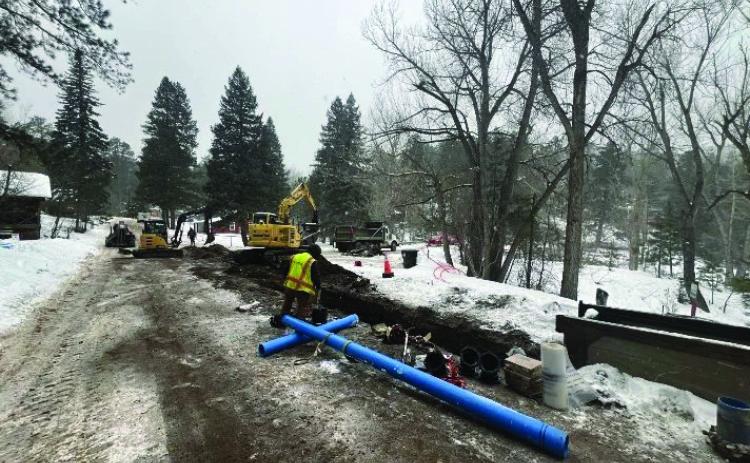 Miller Pipeline continued laying new pipe in Beulah despite the frozen ground Courtesy Photo