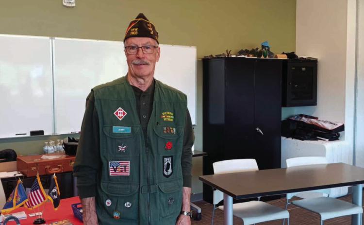 LTC Fred A. Ettleman VFW Post Commander Jerry Collins was on hand Saturday to help veterans find the services available to them. Photo by Shirley Pigg