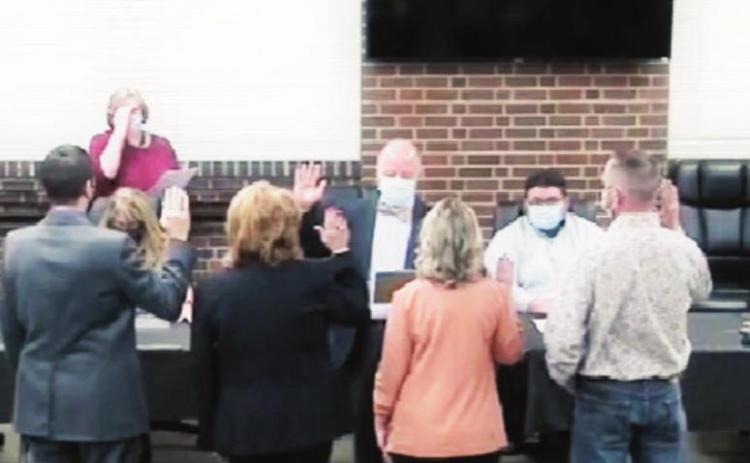 New D70 board members being sworn in December 2. Courtesy Photo