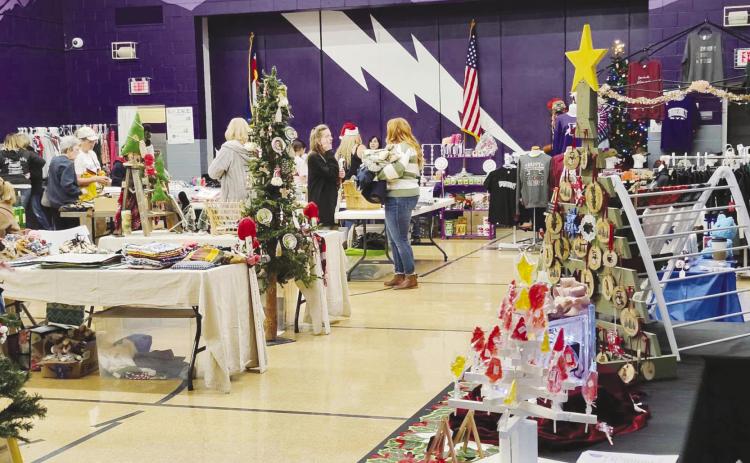 The Rye Elementary gymnasium was filled with unique Christmas shopping options on Saturday, December 7 as they hosted the Rye Elementary Vendor Craft Fair. Photo by Shirley Pigg