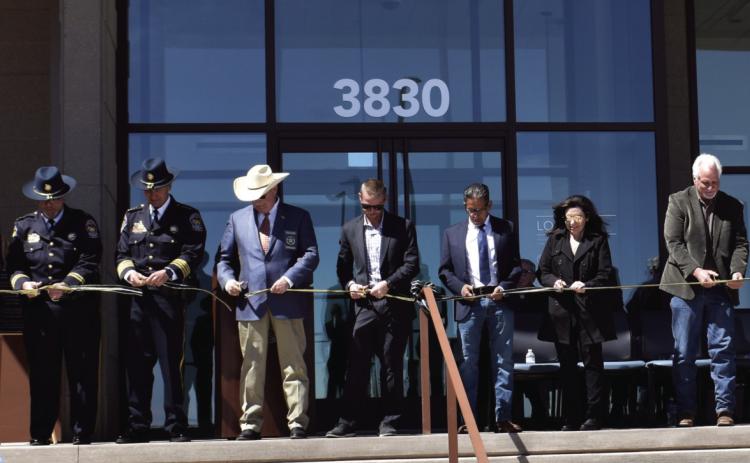 Pueblo County Sheriff Chief Mark Mears, Sheriff David Lucero, U.S. Marshal and former Sheriff Kirk Taylor; Pueblo County Commissioner Zach Swearingen, past Pueblo County Commissioner Eppie Griego; current county commissioner Paula McPheeters and David Zupan, the project manager. Courtesy Photo