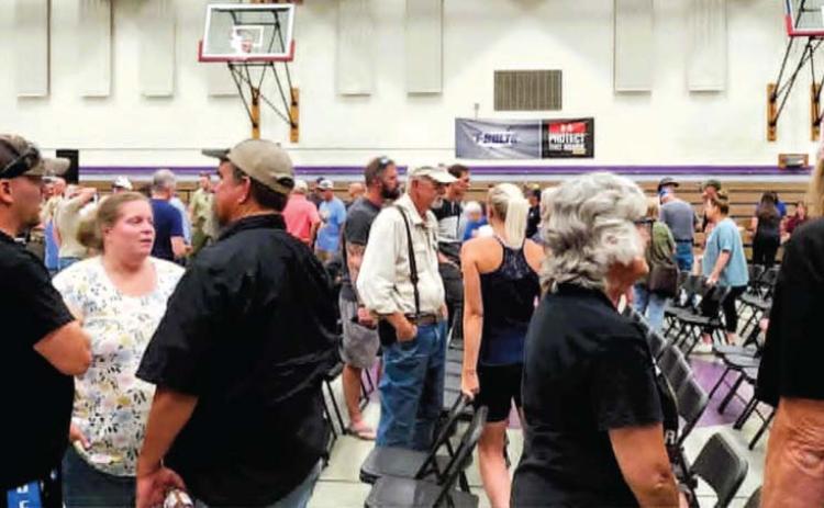 Photo by Shirley Pigg A small portion of the crowd that attended the Community Meeting about the Aspen Acres Fire.