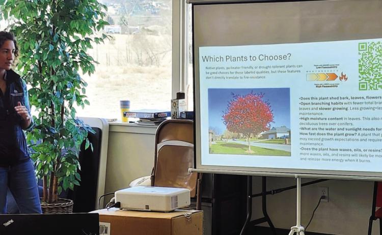 Amanda Weidner, a Horticulture Specialist from the Pueblo County CSU Extension Office, shared some suggestions for fire-resistant plants Photo by Shirley Pigg
