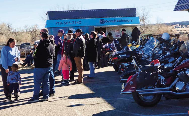 You Bee Hungry food truck offered a free breakfast to anyone riding in the Greenhorn Valley Toy Run Photo by Shirley Pigg