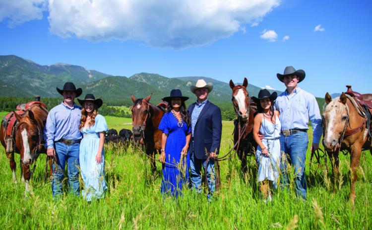 The Curtis Family poses on their beautiful Rye area ranch. Karlee Curtis and Ethan Anderson, Lori and Kendall Anderson, Nikolaus Curtis and Brittni Houser. Courtesy Photo