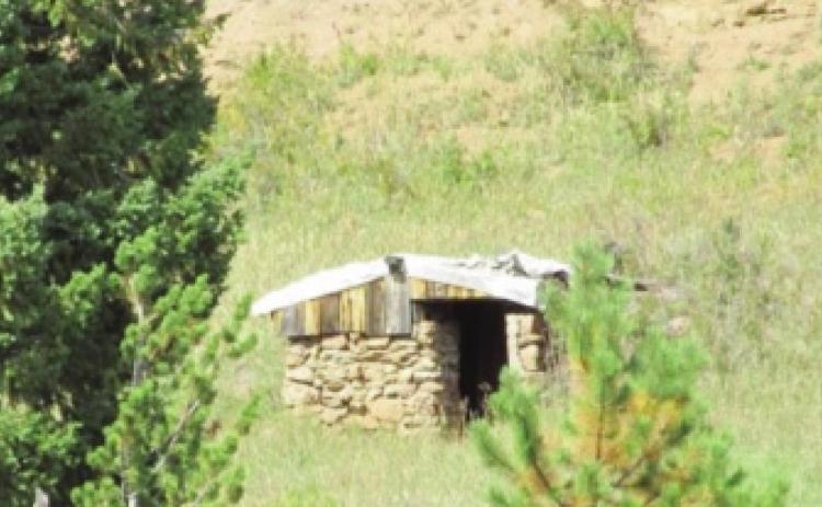 The Konn family cabin stood in front of this old root cellar which is all that remains of the Konn place. Courtesy Photo