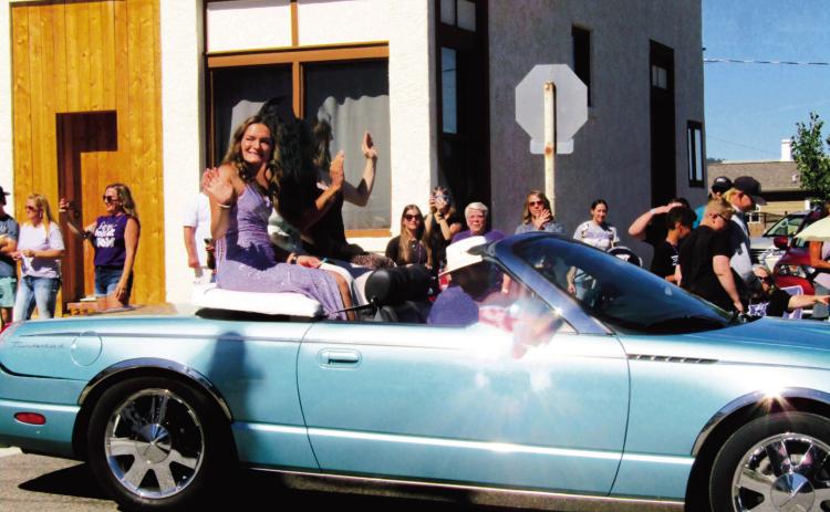 The 2023 Rye High School Homecoming Royalty Queen candidates in the Homecoming Parade before Friday’s football game.