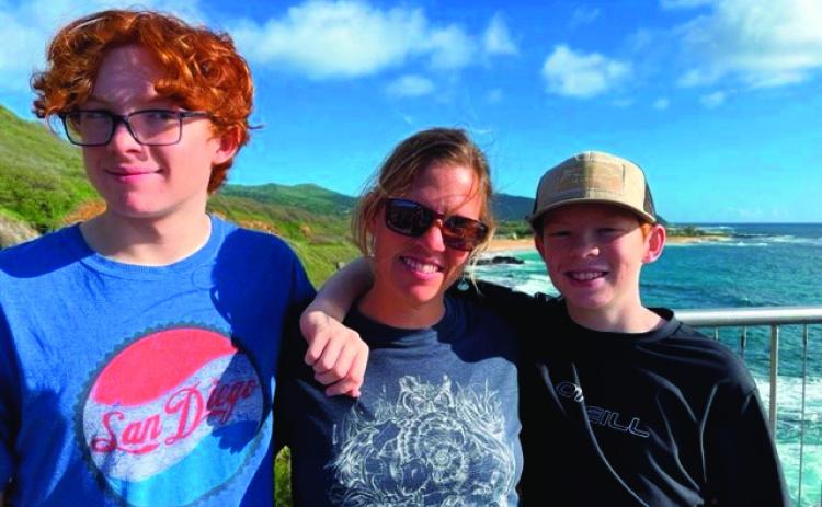 Micah, Maggie, and Graham DiMatteo on Graham’s Make-a-Wish trip to Hawaii in December 2021. Courtesy Photo